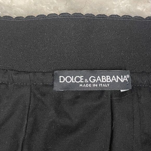 Dolce & Gabbana Tweed Pattern Knee Length Black and White Pencil Skirt Italy - Picture 7 of 9